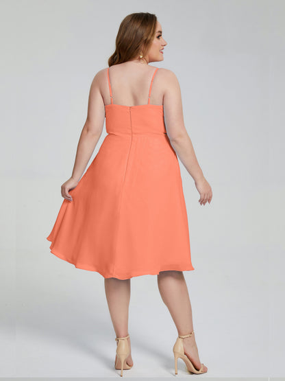 Mckenzie Spaghetti Straps Plus Size Short Bridesmaid Dresses