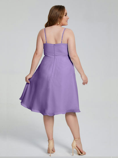 Mckenzie Spaghetti Straps Plus Size Short Bridesmaid Dresses