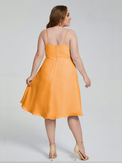 Mckenzie Spaghetti Straps Plus Size Short Bridesmaid Dresses