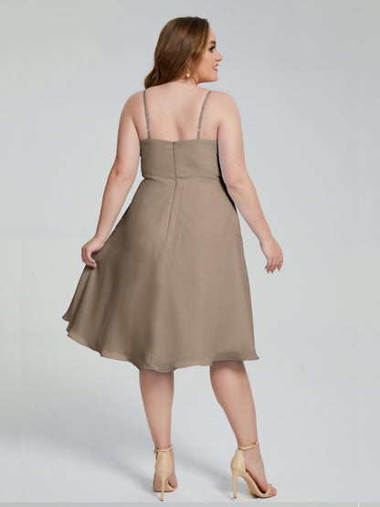 Mckenzie Spaghetti Straps Plus Size Short Bridesmaid Dresses