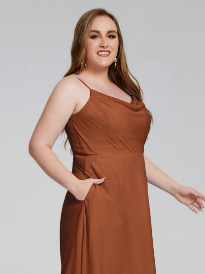 Mckenzie Spaghetti Straps Plus Size Short Bridesmaid Dresses