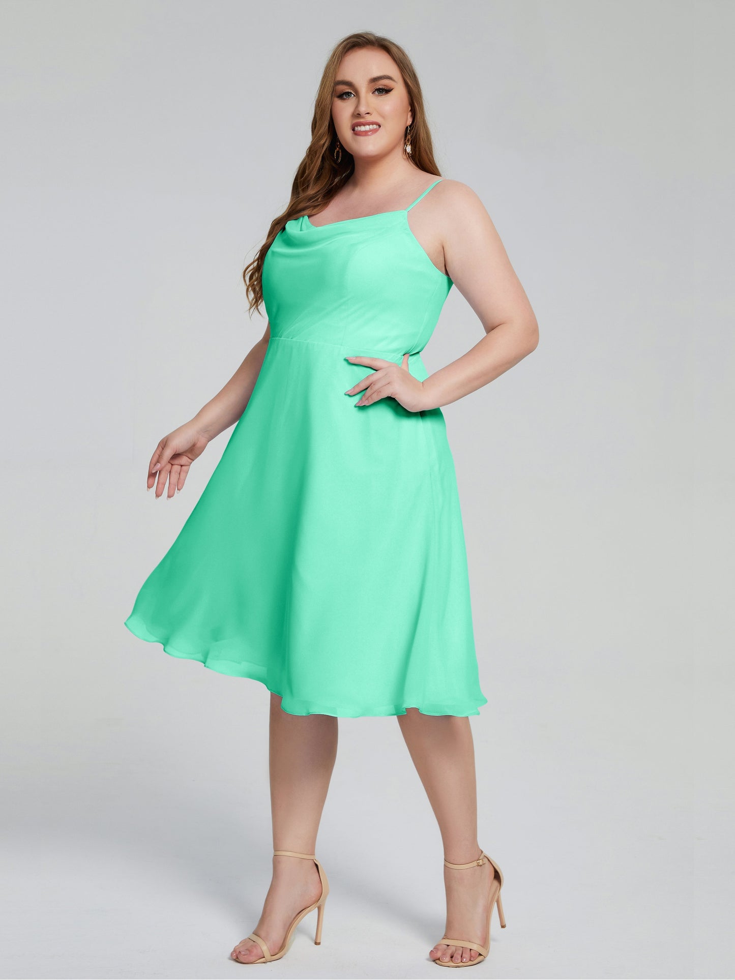 Mckenzie Spaghetti Straps Plus Size Short Bridesmaid Dresses