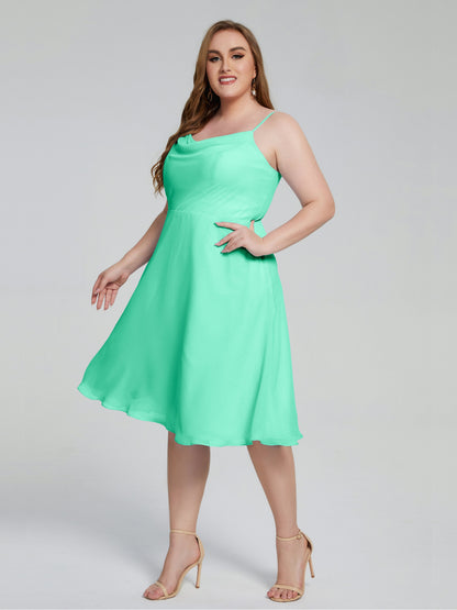 Mckenzie Spaghetti Straps Plus Size Short Bridesmaid Dresses