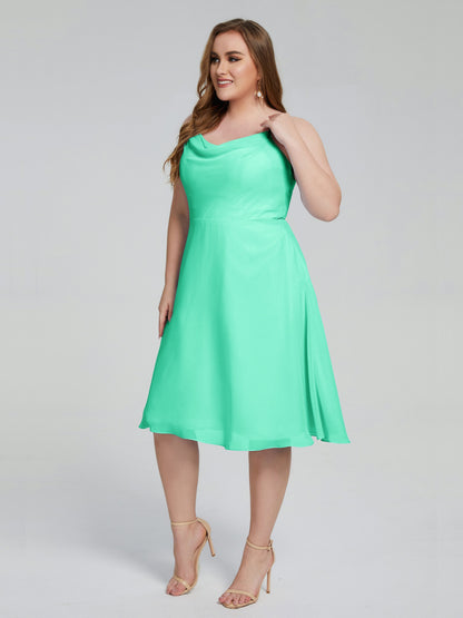 Mckenzie Spaghetti Straps Plus Size Short Bridesmaid Dresses
