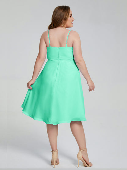 Mckenzie Spaghetti Straps Plus Size Short Bridesmaid Dresses