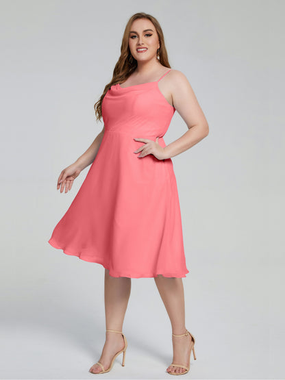 Mckenzie Spaghetti Straps Plus Size Short Bridesmaid Dresses