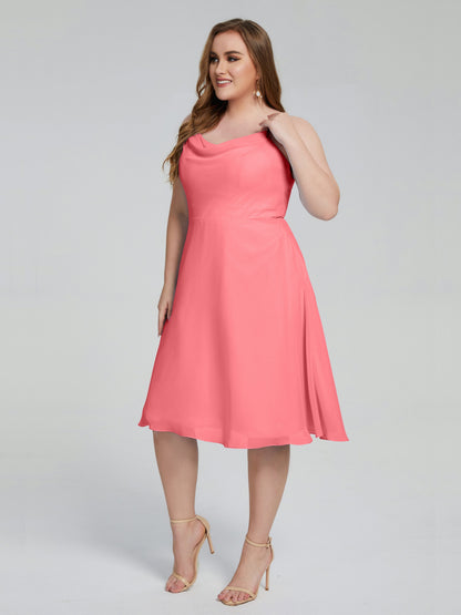 Mckenzie Spaghetti Straps Plus Size Short Bridesmaid Dresses