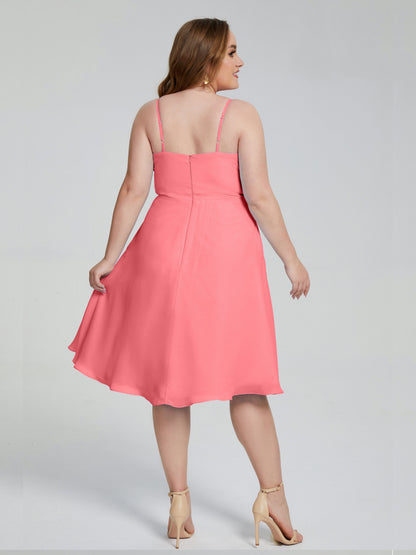 Mckenzie Spaghetti Straps Plus Size Short Bridesmaid Dresses