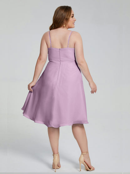 Mckenzie Spaghetti Straps Plus Size Short Bridesmaid Dresses