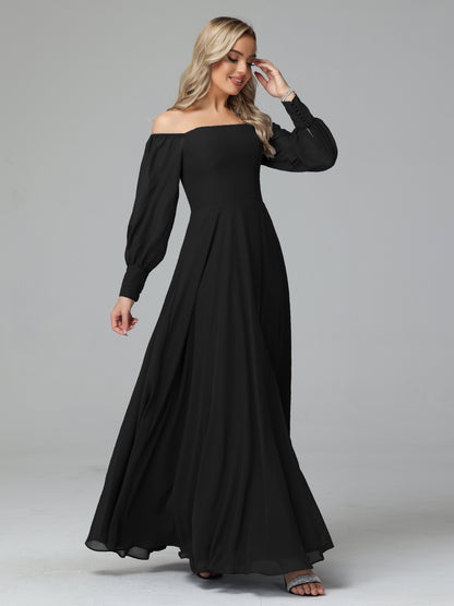 Mirabelle Off Shoulder Long Sleeves Chiffon Bridesmaid Dresses