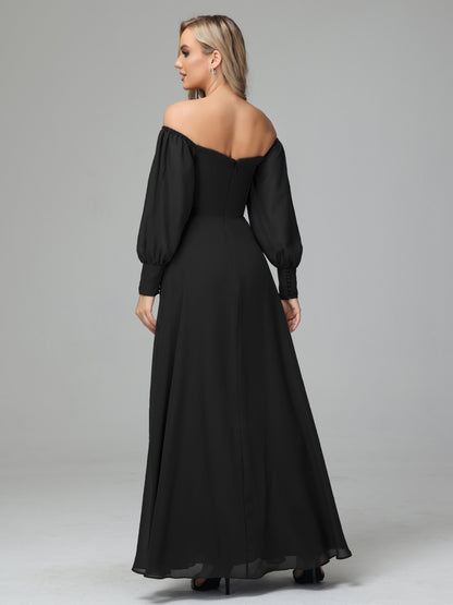 Mirabelle Off Shoulder Long Sleeves Chiffon Bridesmaid Dresses