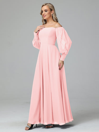Mirabelle Off Shoulder Long Sleeves Chiffon Bridesmaid Dresses