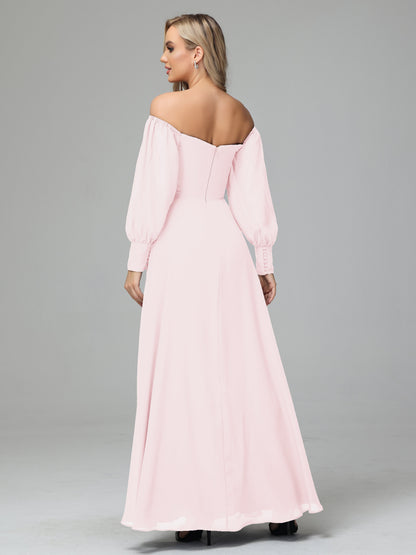 Mirabelle Off Shoulder Long Sleeves Chiffon Bridesmaid Dresses
