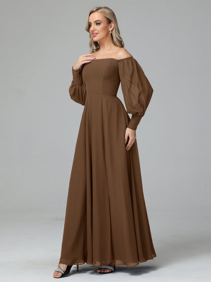 Mirabelle Off Shoulder Long Sleeves Chiffon Bridesmaid Dresses