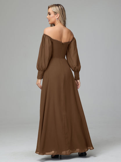 Mirabelle Off Shoulder Long Sleeves Chiffon Bridesmaid Dresses