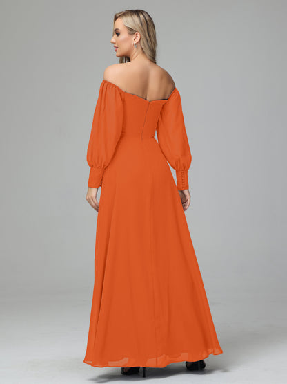 Mirabelle Off Shoulder Long Sleeves Chiffon Bridesmaid Dresses