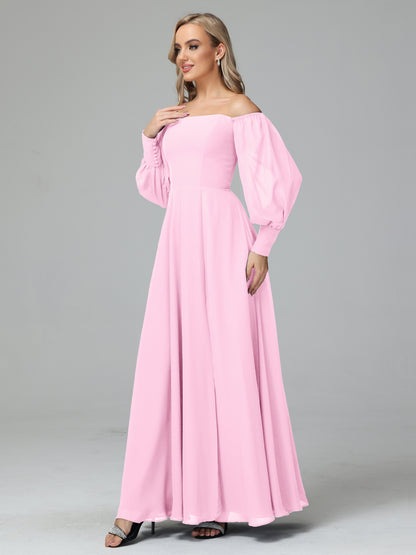 Mirabelle Off Shoulder Long Sleeves Chiffon Bridesmaid Dresses