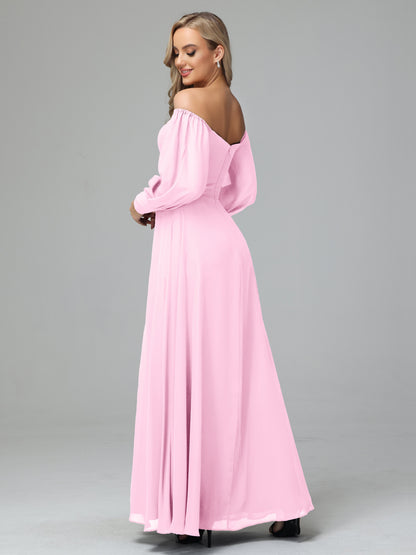 Mirabelle Off Shoulder Long Sleeves Chiffon Bridesmaid Dresses