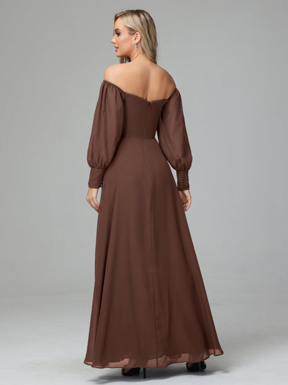 Mirabelle Off Shoulder Long Sleeves Chiffon Bridesmaid Dresses