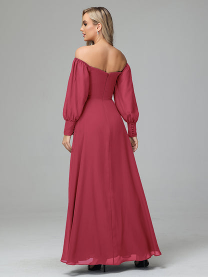 Mirabelle Off Shoulder Long Sleeves Chiffon Bridesmaid Dresses
