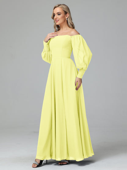 Mirabelle Off Shoulder Long Sleeves Chiffon Bridesmaid Dresses