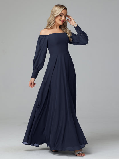 Mirabelle Off Shoulder Long Sleeves Chiffon Bridesmaid Dresses
