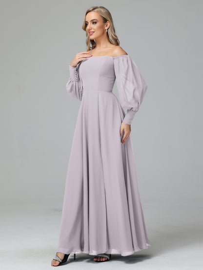 Mirabelle Off Shoulder Long Sleeves Chiffon Bridesmaid Dresses