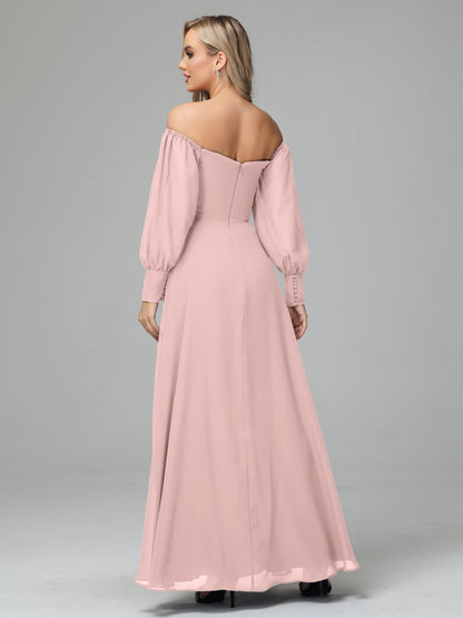Mirabelle Off Shoulder Long Sleeves Chiffon Bridesmaid Dresses