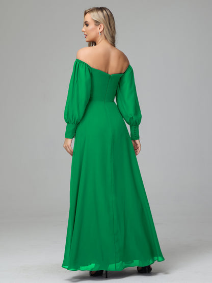 Mirabelle Off Shoulder Long Sleeves Chiffon Bridesmaid Dresses