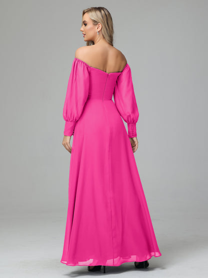 Mirabelle Off Shoulder Long Sleeves Chiffon Bridesmaid Dresses