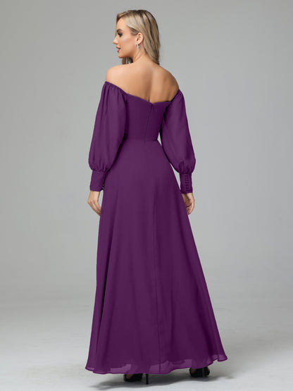 Mirabelle Off Shoulder Long Sleeves Chiffon Bridesmaid Dresses
