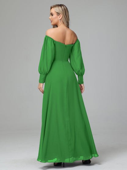 Mirabelle Off Shoulder Long Sleeves Chiffon Bridesmaid Dresses
