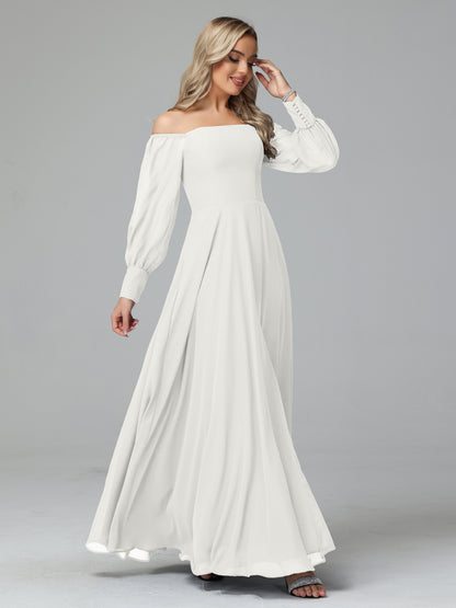 Mirabelle Off Shoulder Long Sleeves Chiffon Bridesmaid Dresses