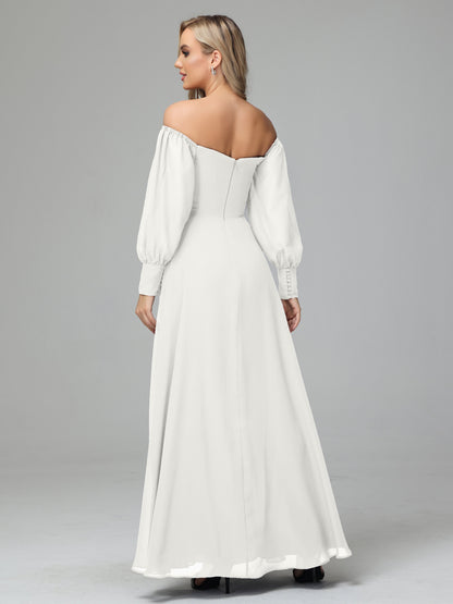 Mirabelle Off Shoulder Long Sleeves Chiffon Bridesmaid Dresses