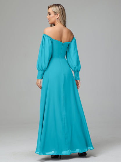 Mirabelle Off Shoulder Long Sleeves Chiffon Bridesmaid Dresses