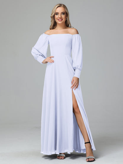 Mirabelle Off Shoulder Long Sleeves Chiffon Bridesmaid Dresses