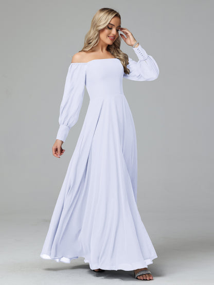 Mirabelle Off Shoulder Long Sleeves Chiffon Bridesmaid Dresses