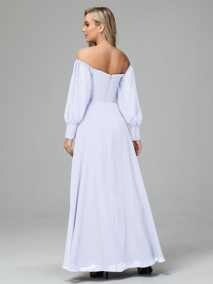 Mirabelle Off Shoulder Long Sleeves Chiffon Bridesmaid Dresses