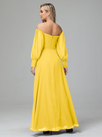 Mirabelle Off Shoulder Long Sleeves Chiffon Bridesmaid Dresses