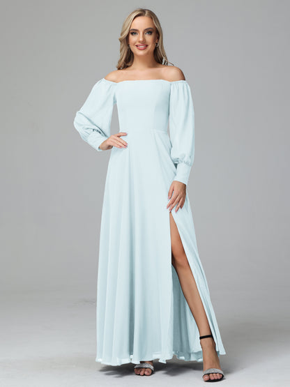 Mirabelle Off Shoulder Long Sleeves Chiffon Bridesmaid Dresses