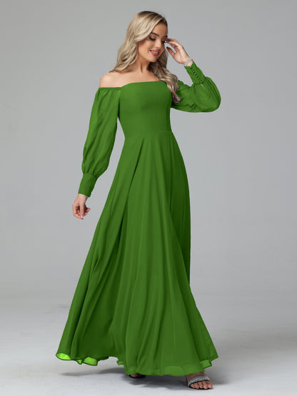 Mirabelle Off Shoulder Long Sleeves Chiffon Bridesmaid Dresses