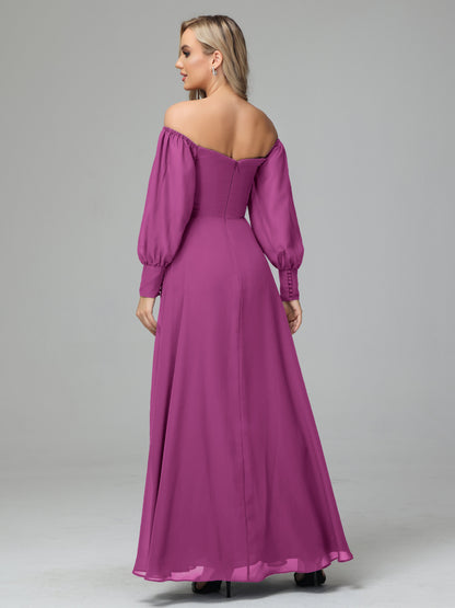 Mirabelle Off Shoulder Long Sleeves Chiffon Bridesmaid Dresses