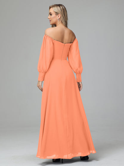 Mirabelle Off Shoulder Long Sleeves Chiffon Bridesmaid Dresses