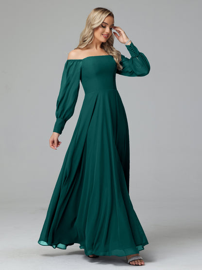 Mirabelle Off Shoulder Long Sleeves Chiffon Bridesmaid Dresses