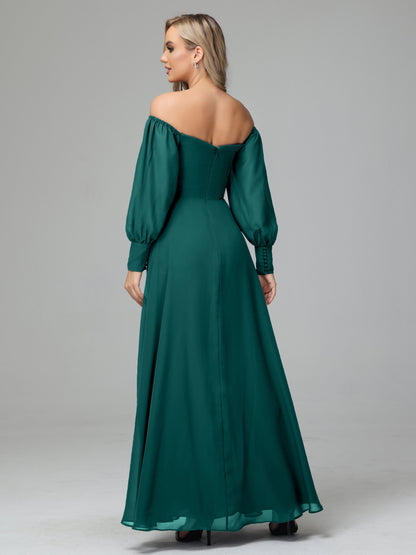 Mirabelle Off Shoulder Long Sleeves Chiffon Bridesmaid Dresses