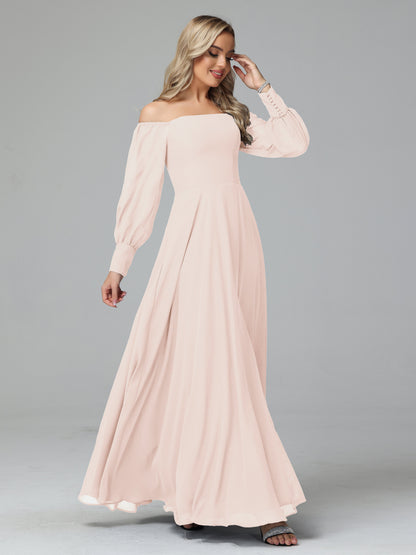 Mirabelle Off Shoulder Long Sleeves Chiffon Bridesmaid Dresses