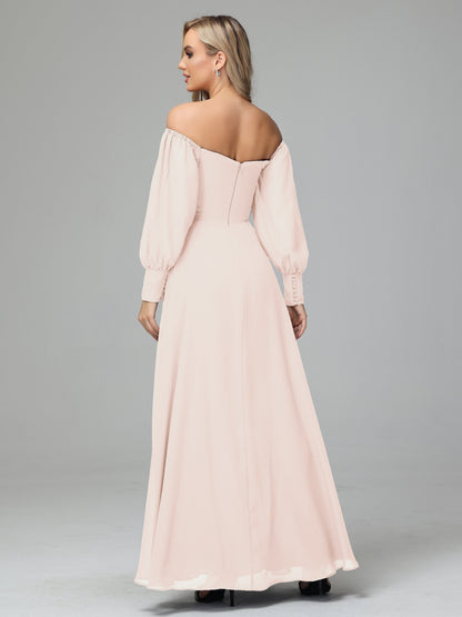 Mirabelle Off Shoulder Long Sleeves Chiffon Bridesmaid Dresses