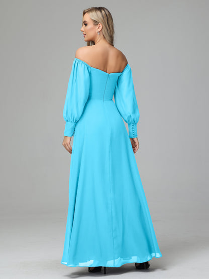 Mirabelle Off Shoulder Long Sleeves Chiffon Bridesmaid Dresses