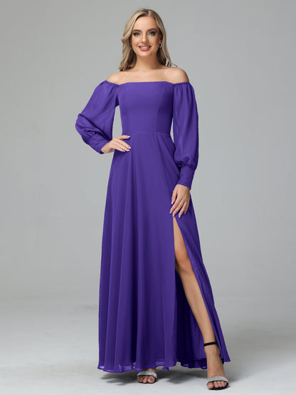 Mirabelle Off Shoulder Long Sleeves Chiffon Bridesmaid Dresses