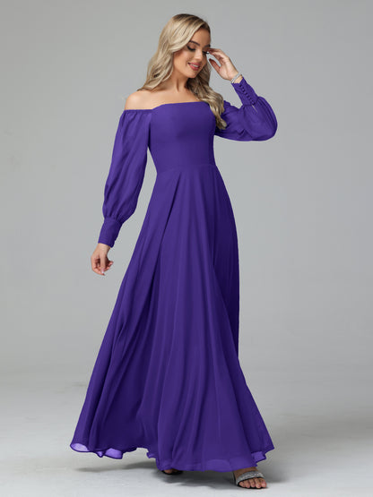Mirabelle Off Shoulder Long Sleeves Chiffon Bridesmaid Dresses